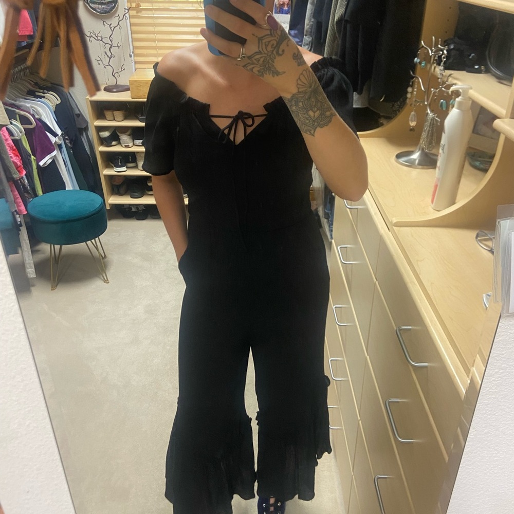 Lush Black Off-Shoulder Jumpsuit